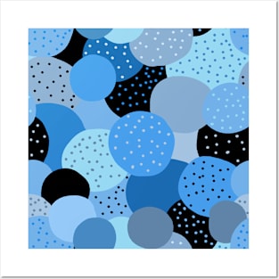 Abstract Dotty Blue Circles Posters and Art